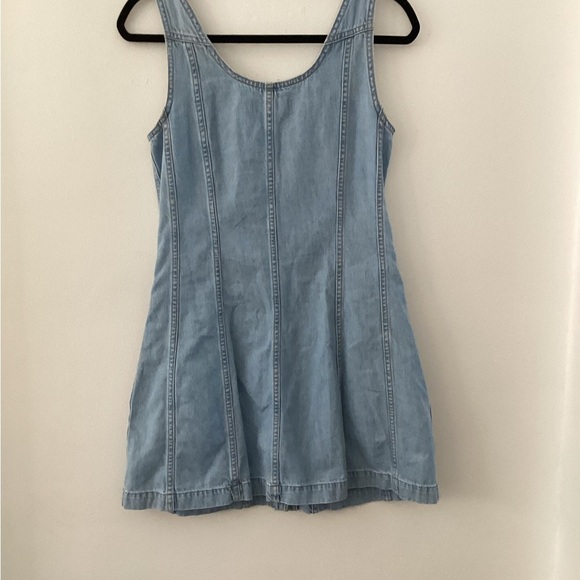Madewell Denim Sleeveless Seamed Mini Dress Size 4 Palomilla Wash - Picture 4 of 5